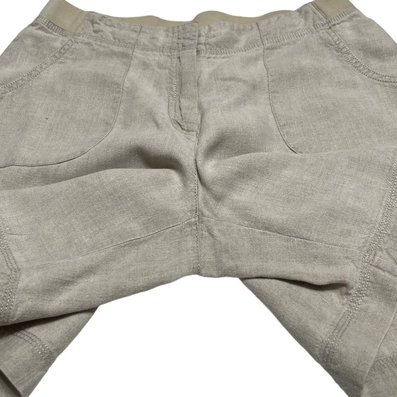 J. Jill 100% Linen Khaki Stretch Waist Shorts Size Small - Picture 6 of 11